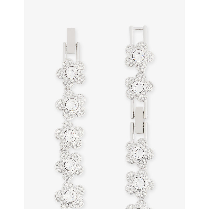 Swarovski rhodium-plated cubic zirconia tennis necklace 38-40cm - British product