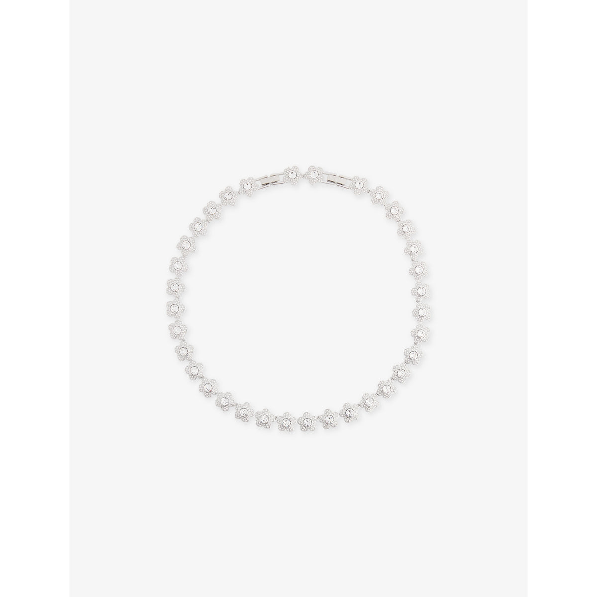 Swarovski rhodium-plated cubic zirconia tennis necklace 38-40cm - British product