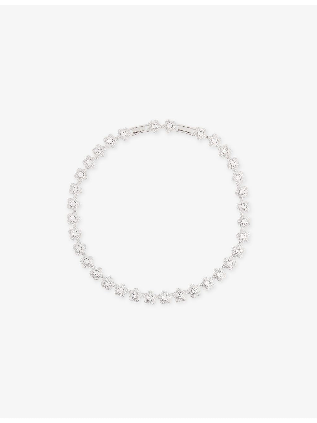 Swarovski rhodium-plated cubic zirconia tennis necklace 38-40cm - British product