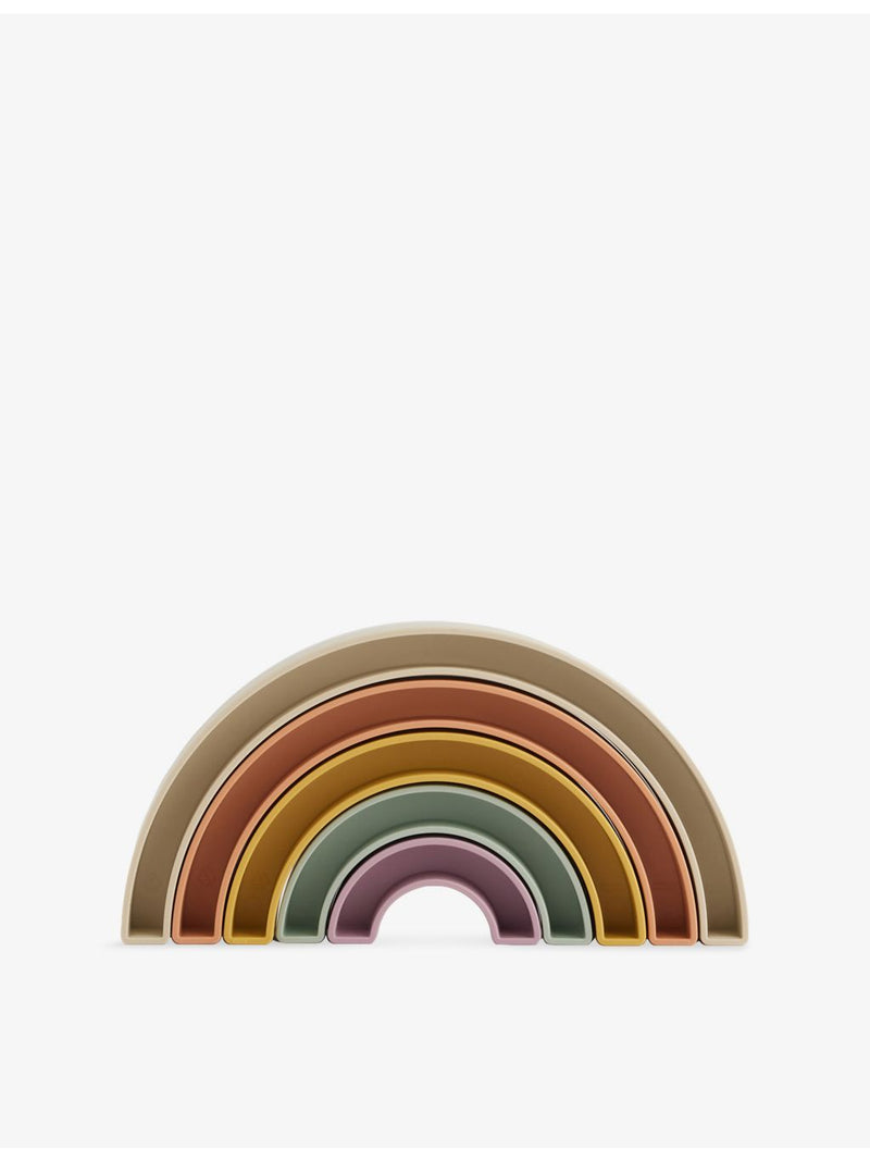 Mushie rainbow plastic stacking toy 5 piece (British brand)