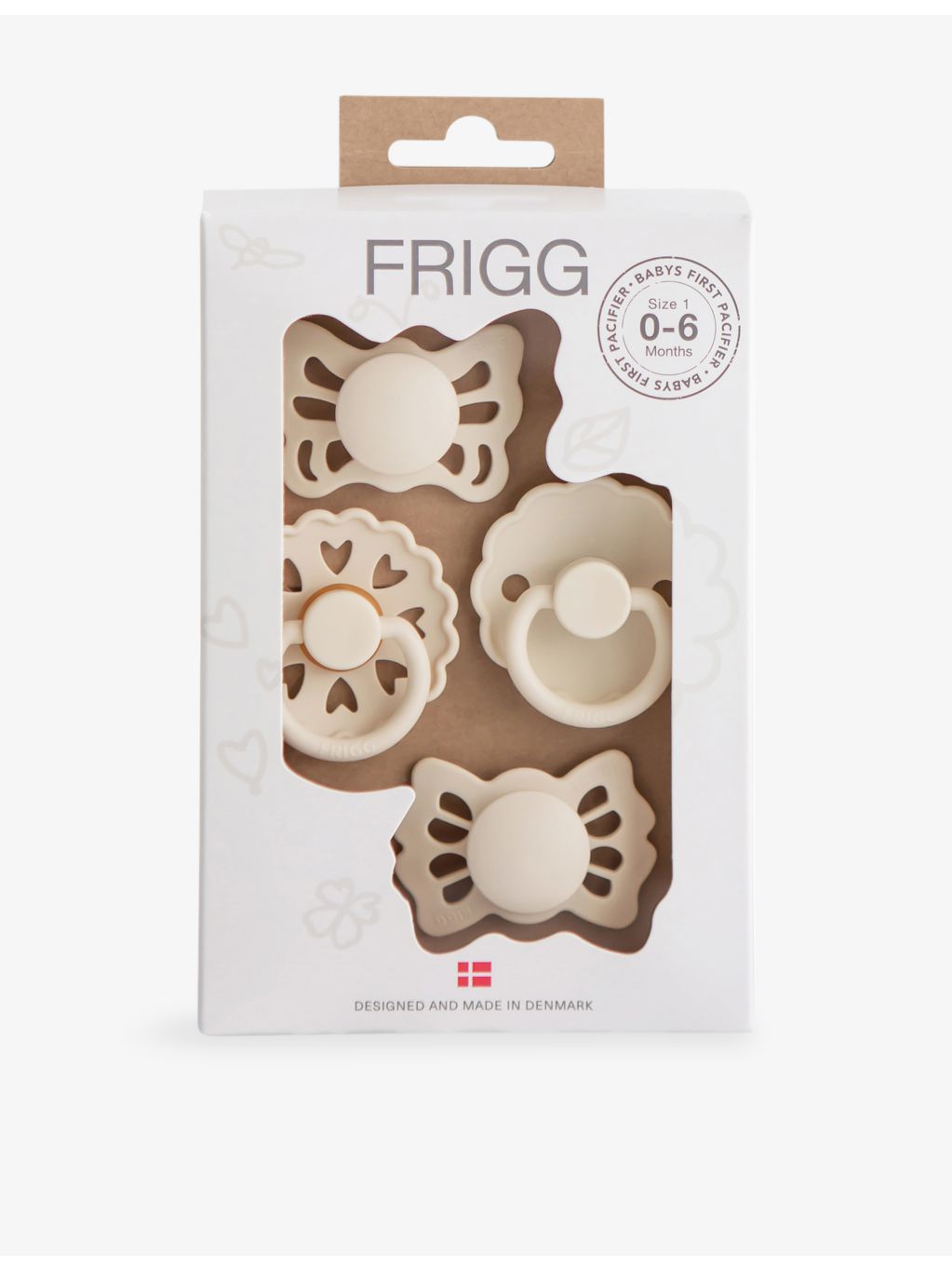 Mushie x FRIGG natural rubber pacifier pack of four - British product