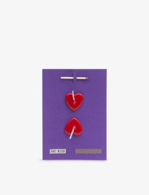 Double Heart red wish card, handmade in London - British product