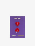 Double Heart red wish card, handmade in London - British product