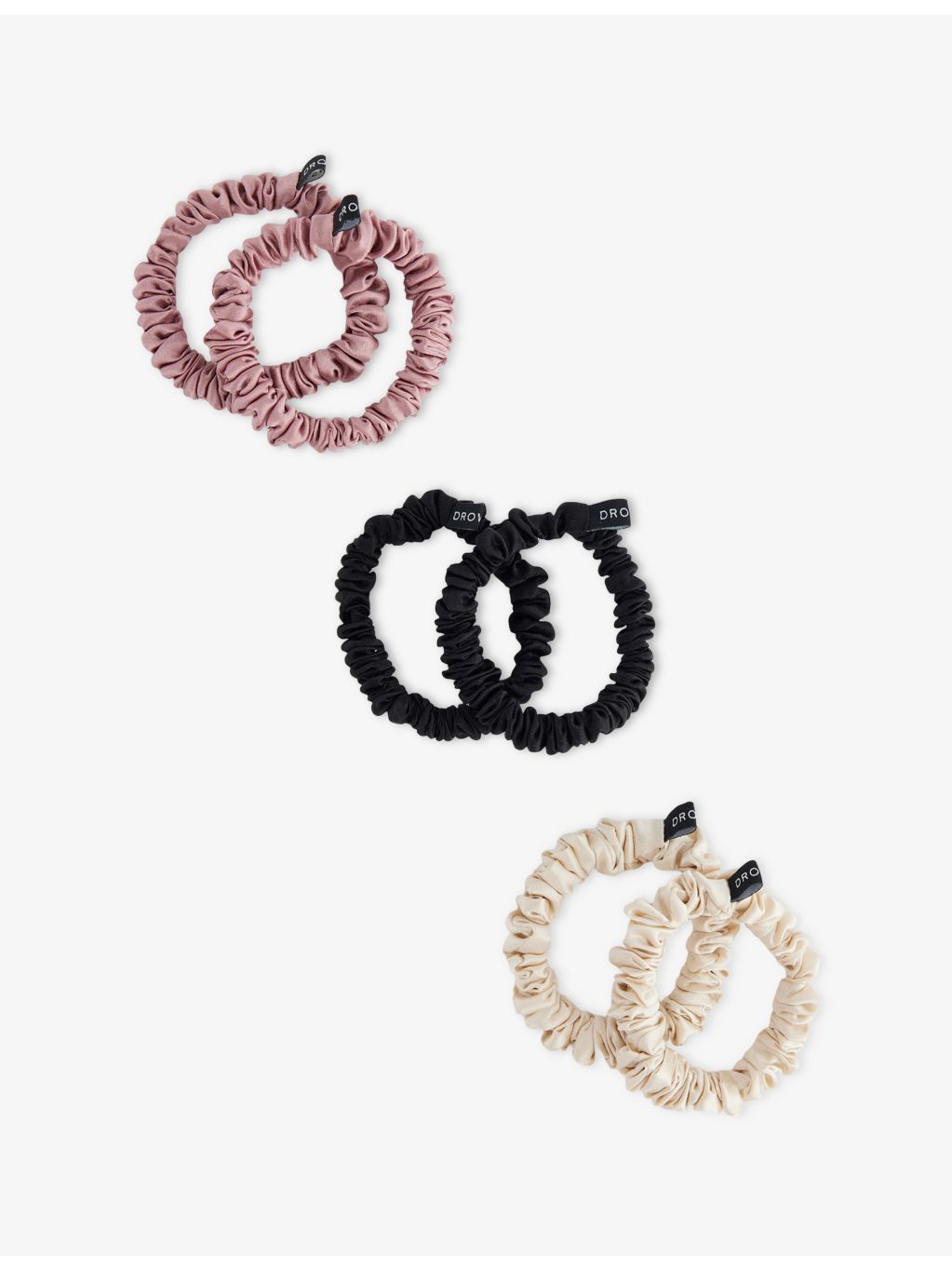 Drowsy Sleep Co skinny silk scrunchies set of 6 (British brand)