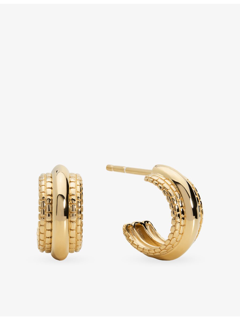 Monica Vinader 18ct gold vermeil huggie earrings (British brand)