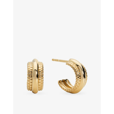 selfridges Monica Vinader Heirloom Bold 18ct Yellow Gold Vermeil Huggie Earrings- Buy online at McGrocer