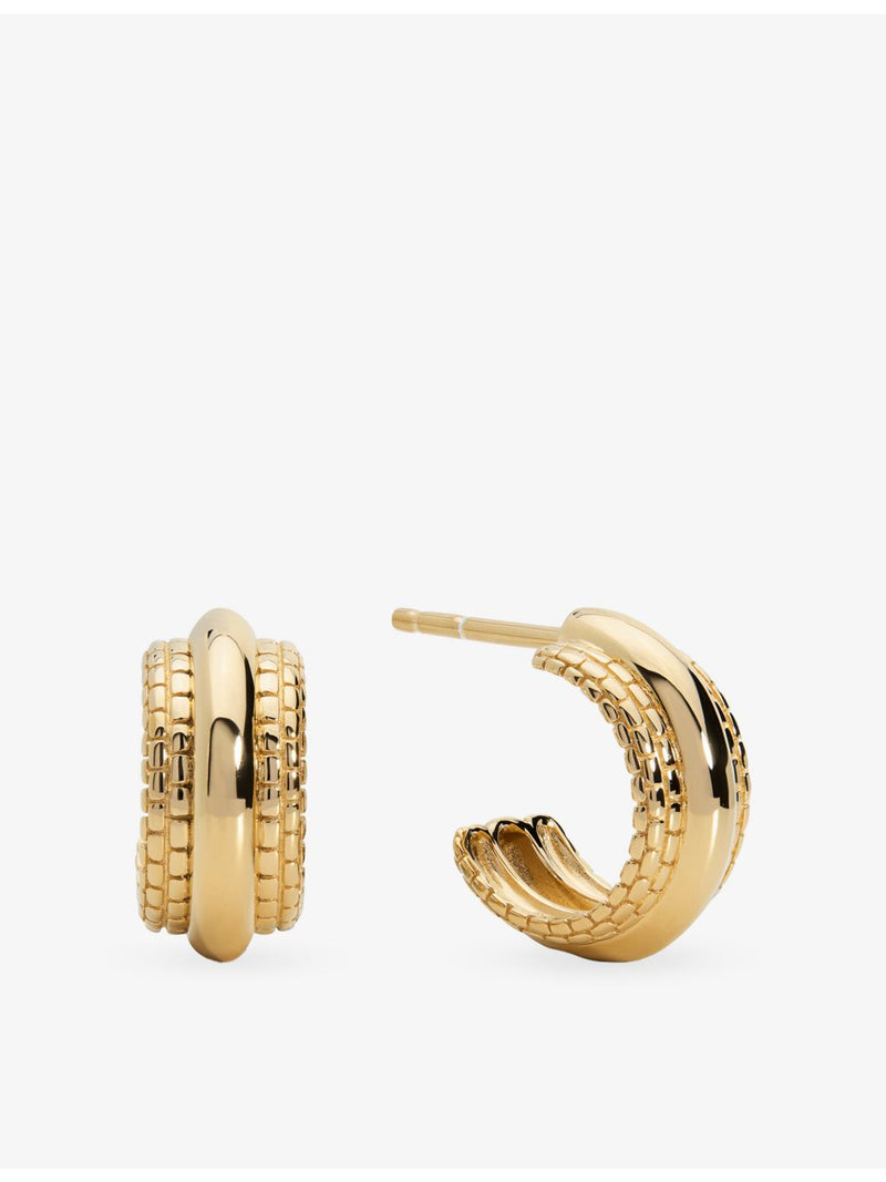Monica Vinader 18ct gold vermeil huggie earrings (British brand)