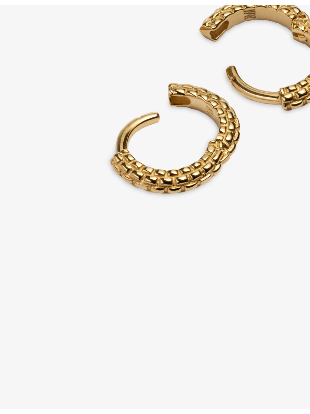 Monica Vinader huggie earrings in 18ct yellow gold vermeil, UK version