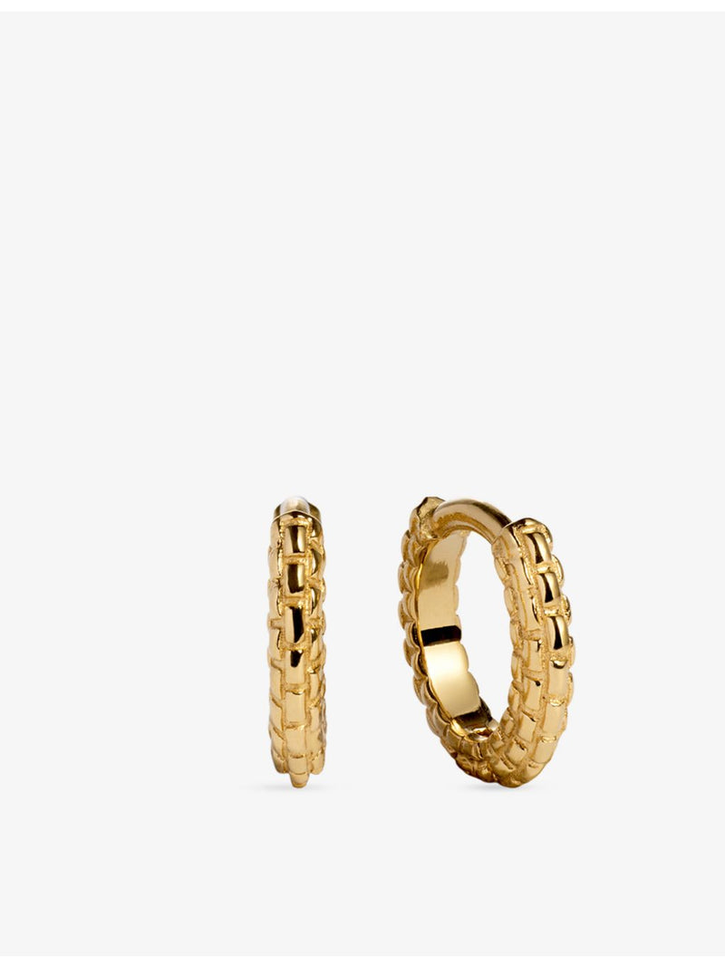 Monica Vinader huggie earrings in 18ct yellow gold vermeil, UK version