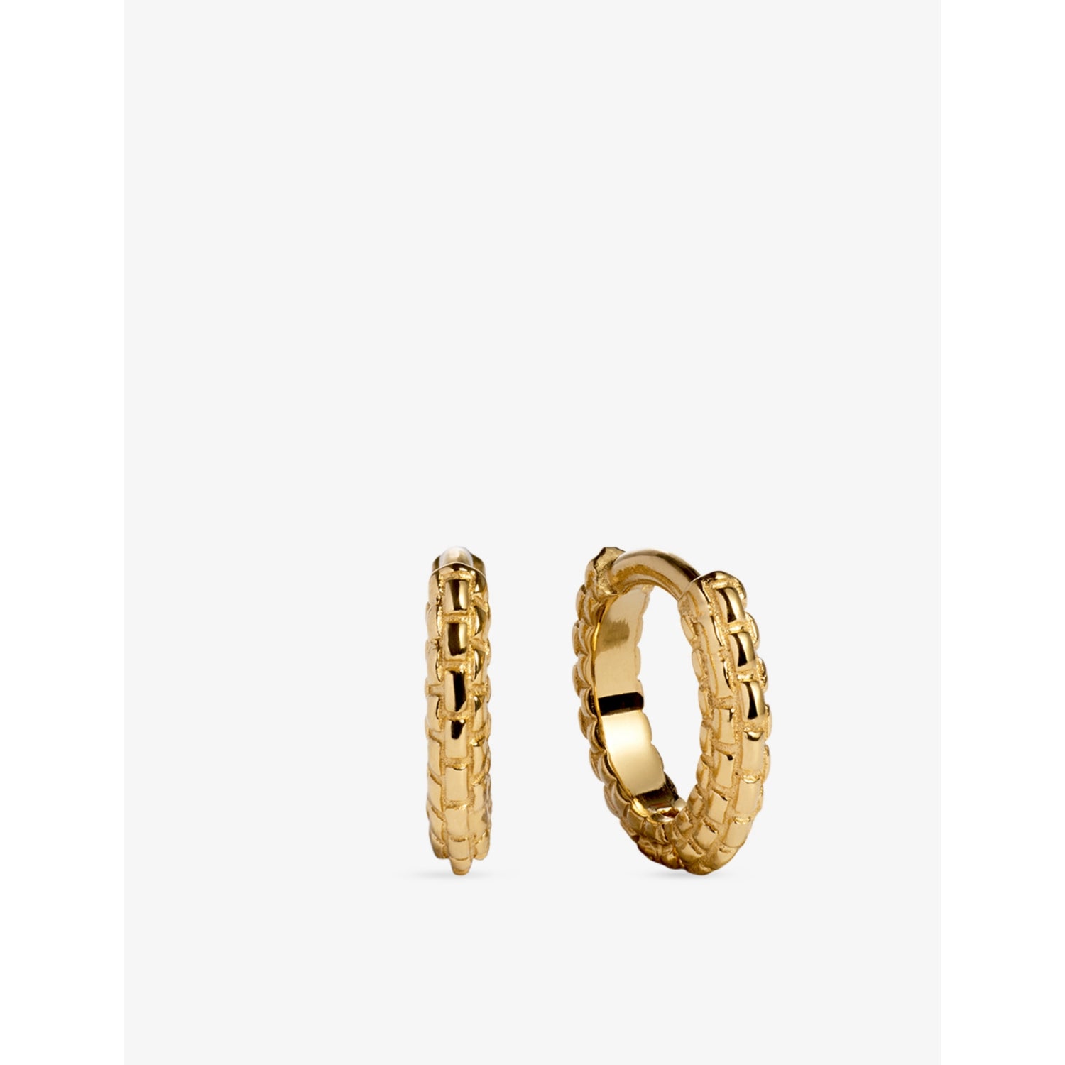 Monica Vinader huggie earrings in 18ct yellow gold vermeil, UK version
