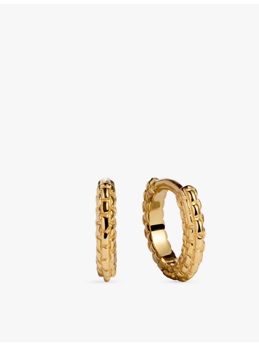 Monica Vinader huggie earrings in 18ct yellow gold vermeil, UK version