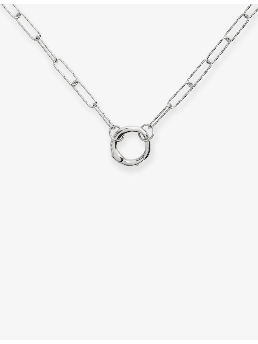 Monica Vinader textured sterling silver chain necklace 48cm, UK version