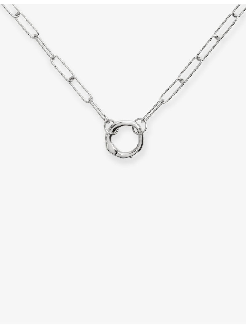Monica Vinader textured sterling silver chain necklace 48cm, UK version