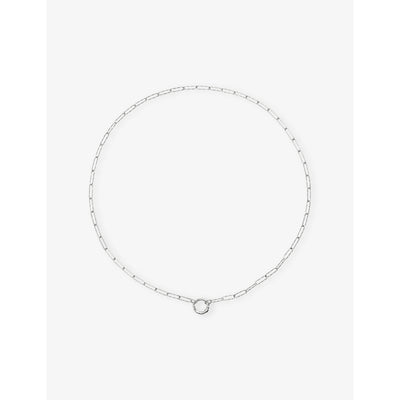 selfridges Monica Vinader Alta Textured Sterling Silver Chain Necklace 48cm- Buy online at McGrocer