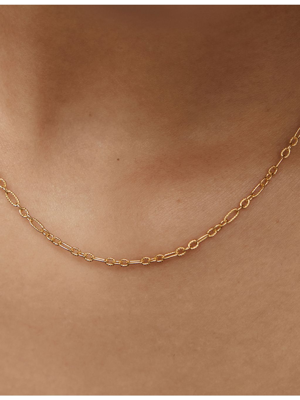 Monica Vinader textured 18ct yellow gold vermeil chain necklace - British product