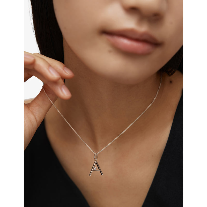 Monica Vinader sterling silver initial A pendant - British product