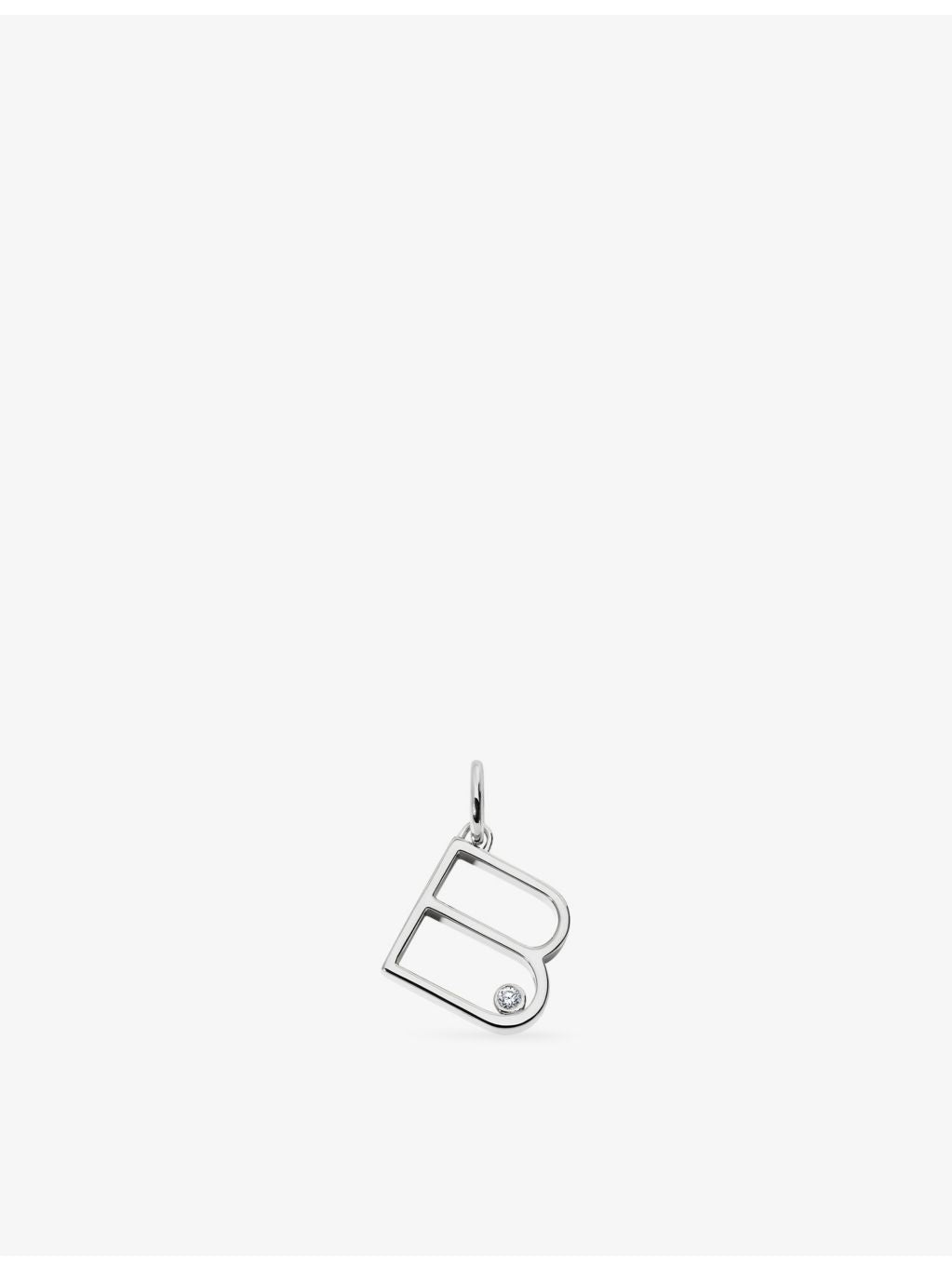 Monica Vinader initial B sterling silver pendant with lab-grown diamond, imported from the UK