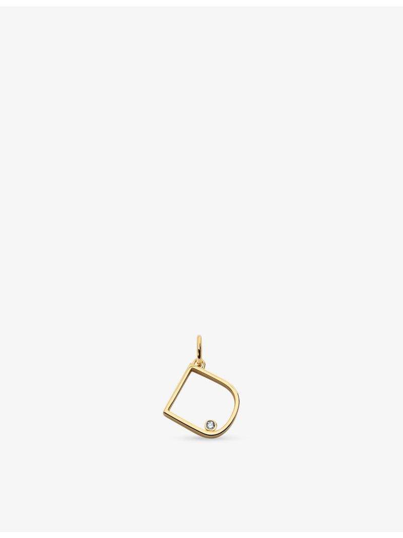 Monica Vinader 18ct yellow gold vermeil diamond initial pendant (British brand)