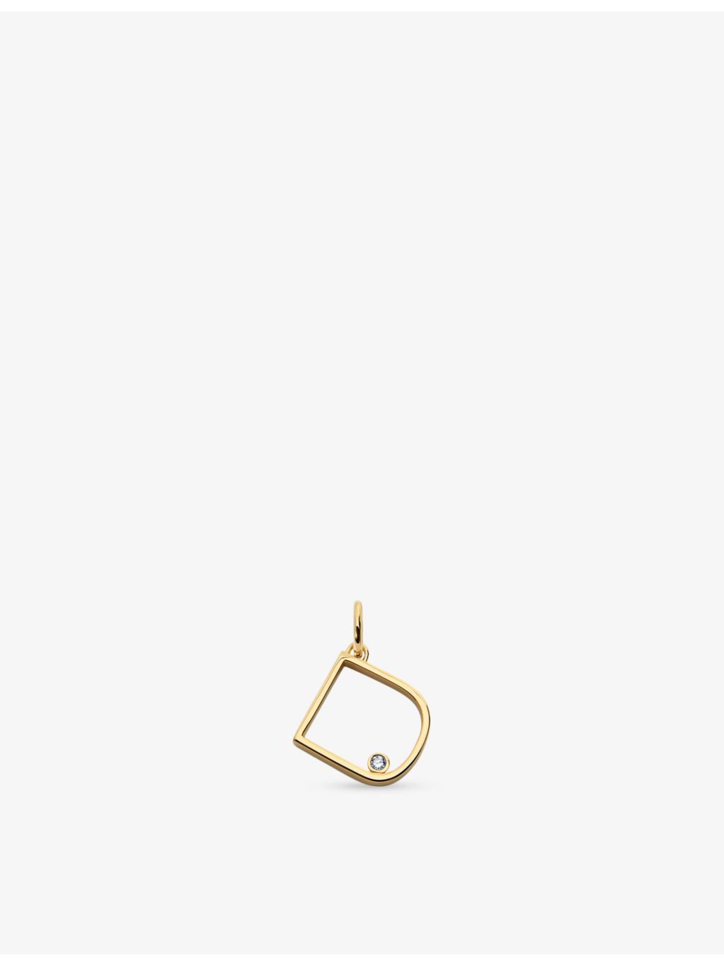Monica Vinader 18ct yellow gold vermeil diamond initial pendant (British brand)