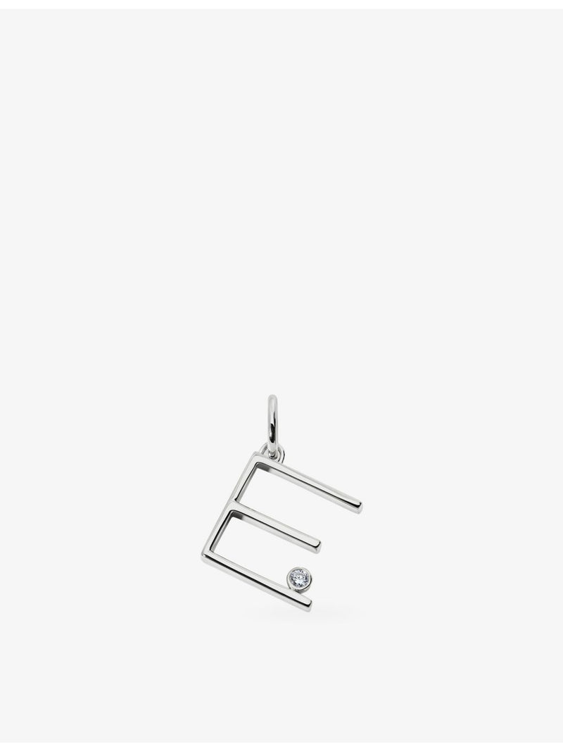 Monica Vinader initial E pendant charm in sterling silver (British brand)
