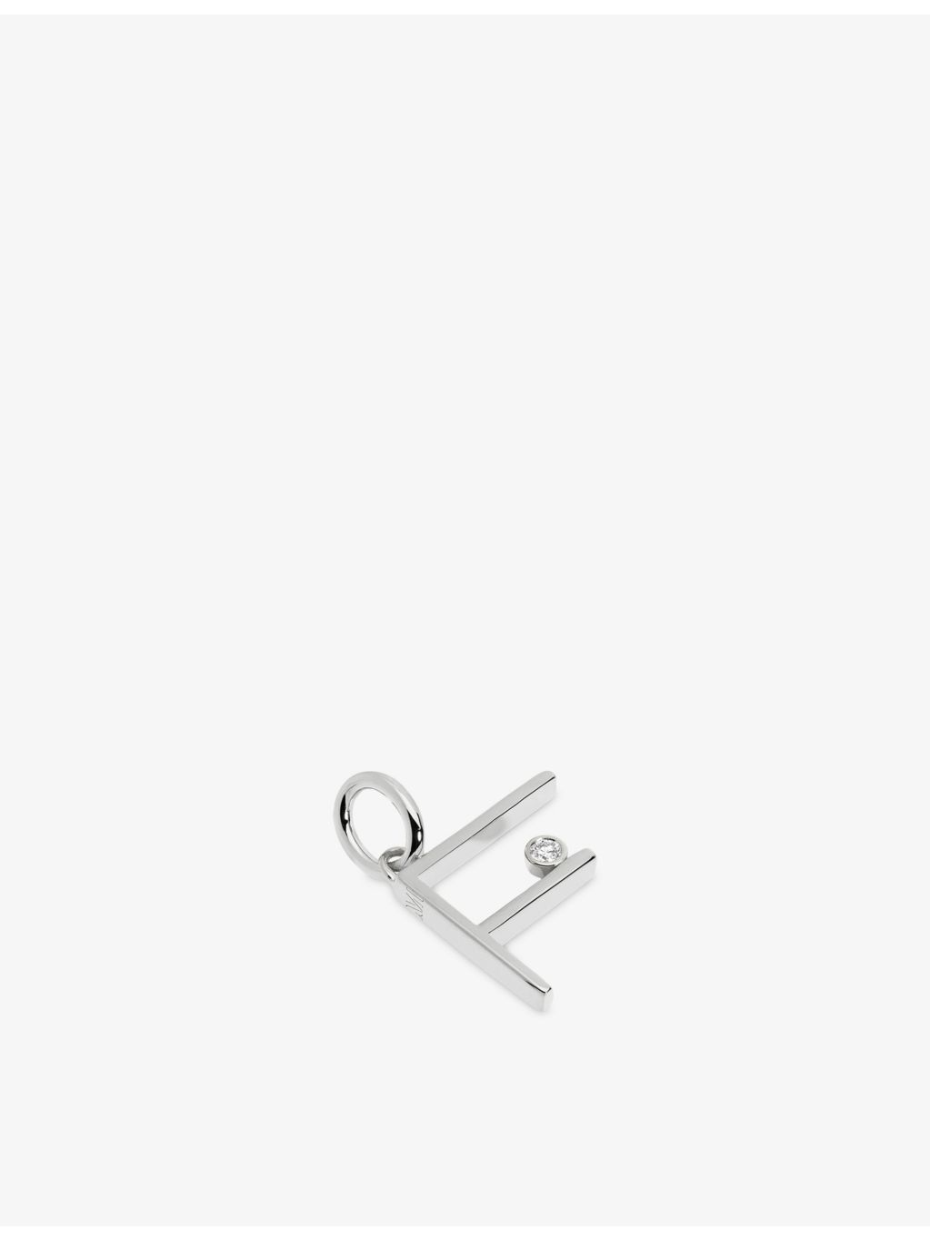 Monica Vinader initial F pendant lab-grown diamond solitaire, imported from the UK