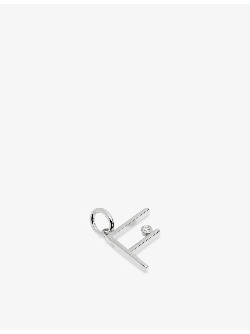 Monica Vinader initial F pendant lab-grown diamond solitaire, imported from the UK