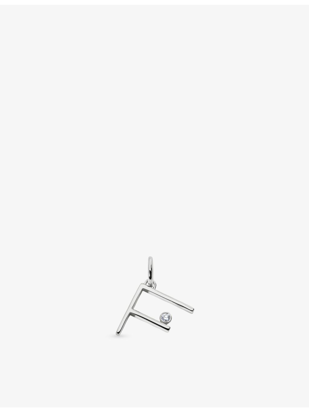 Monica Vinader initial F pendant lab-grown diamond solitaire, imported from the UK