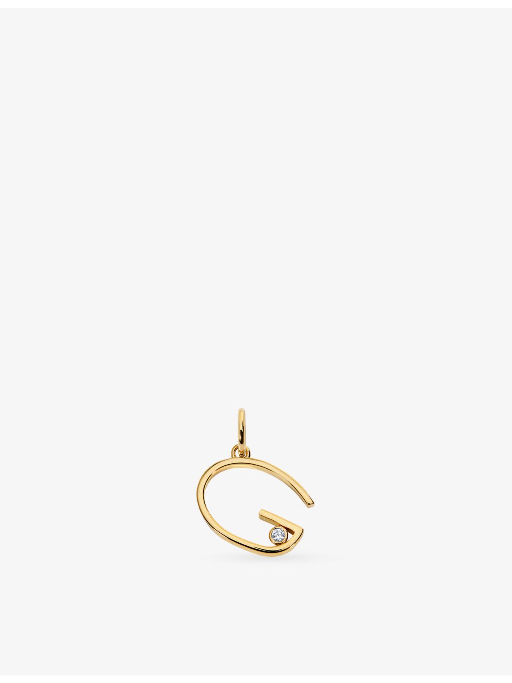 Monica Vinader Initial G solitaire 18ct gold vermeil pendant - British product