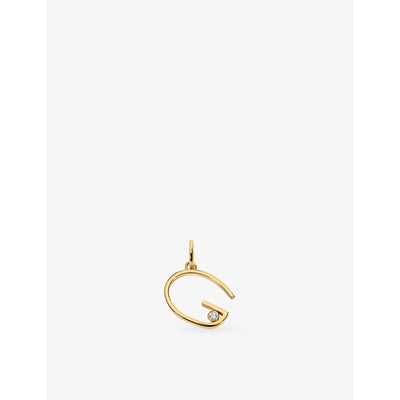selfridges Monica Vinader Initial G Solitaire Lab-Grown Diamond 18ct Gold Vermeil Pendant Charm- Buy online at McGrocer