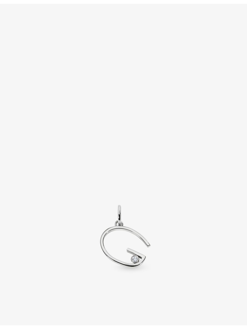 Monica Vinader initial G lab-grown diamond pendant charm, sterling silver - British product