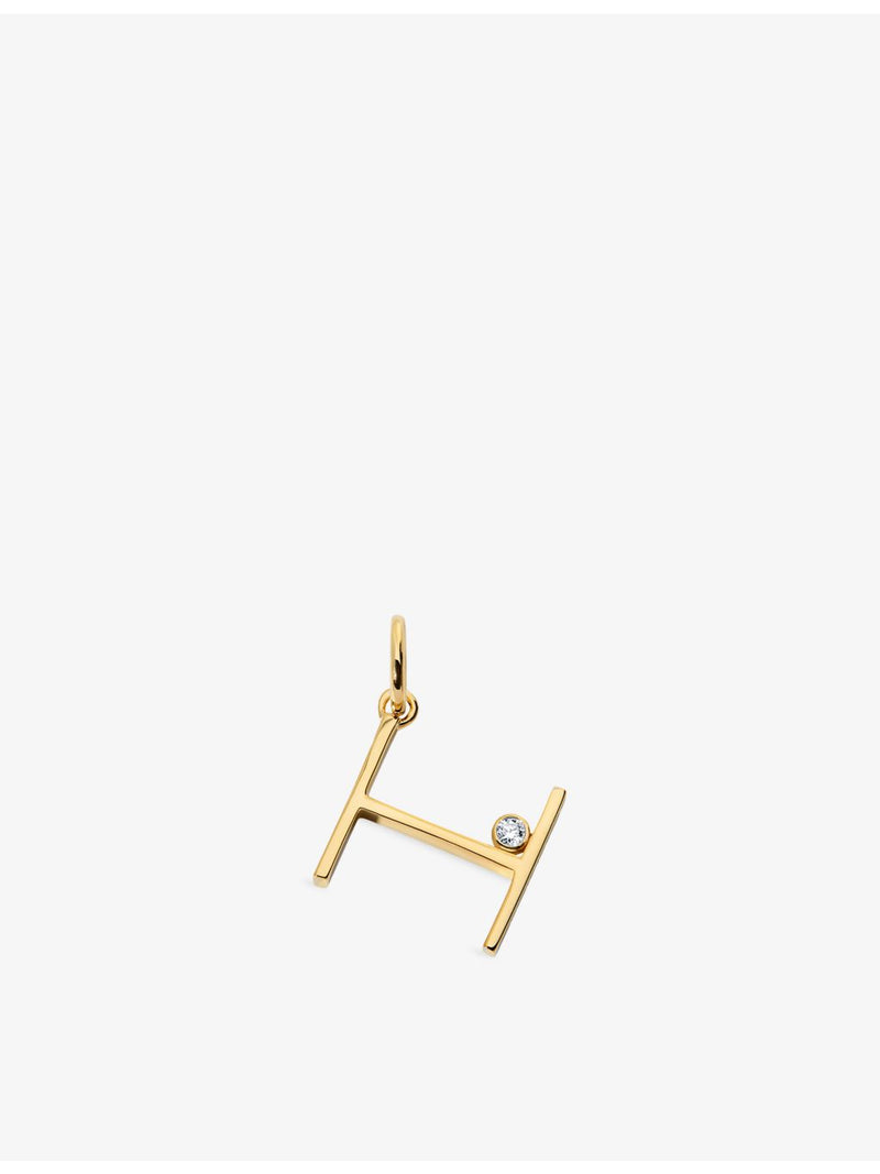 Monica Vinader 18ct gold vermeil initial H pendant, imported from the UK