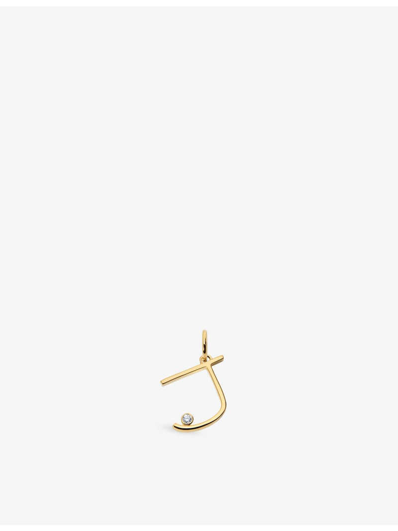 Monica Vinader Initial J solitaire pendant charm with lab-grown diamond - British product