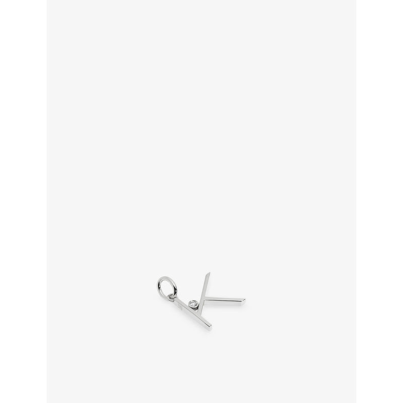 Monica Vinader K initial solitaire pendant charm - British product