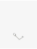 Monica Vinader L-initial silver pendant with lab-grown diamond, imported from the UK