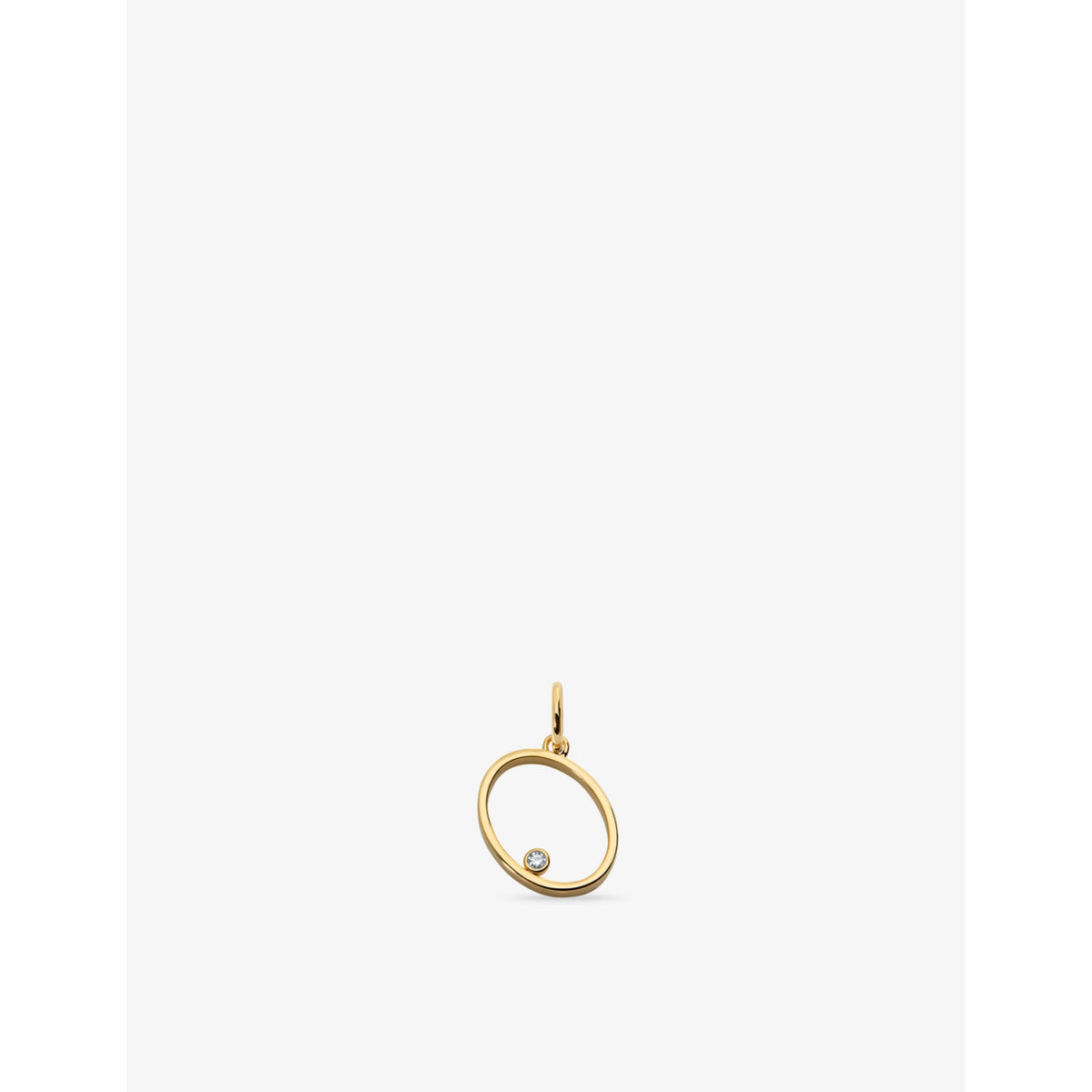 Monica Vinader initial O pendant with 0.035ct lab-grown diamond, imported from the UK