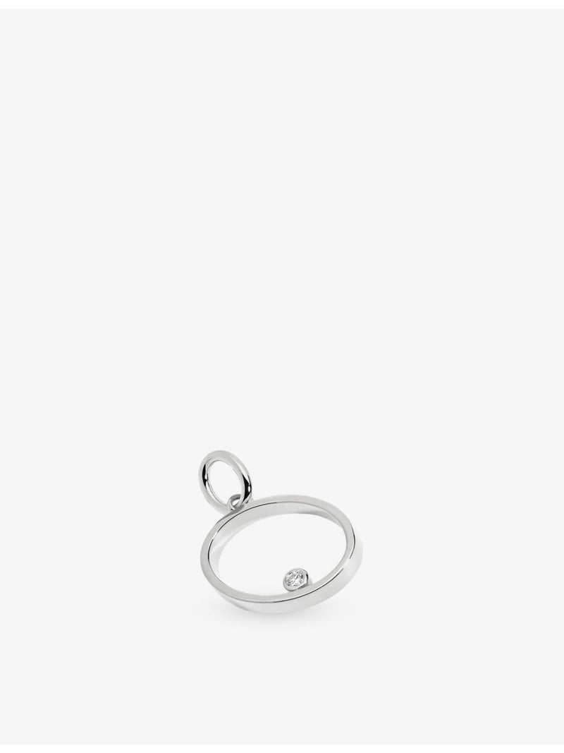 Monica Vinader sterling silver initial O pendant with lab-grown diamond, UK version