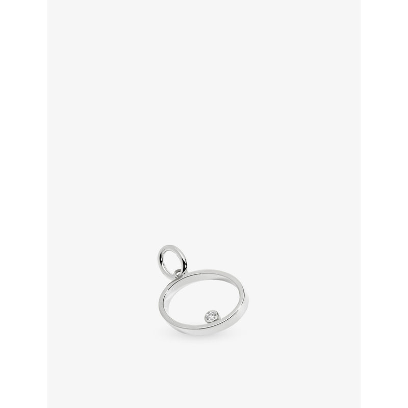Monica Vinader sterling silver initial O pendant with lab-grown diamond, UK version