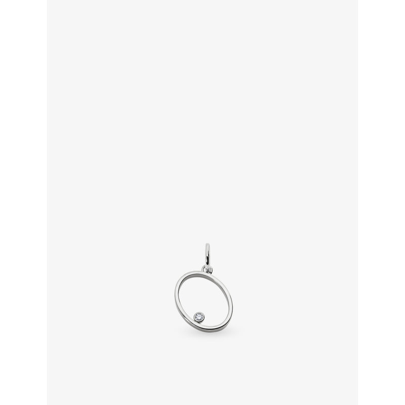 Monica Vinader sterling silver initial O pendant with lab-grown diamond, UK version