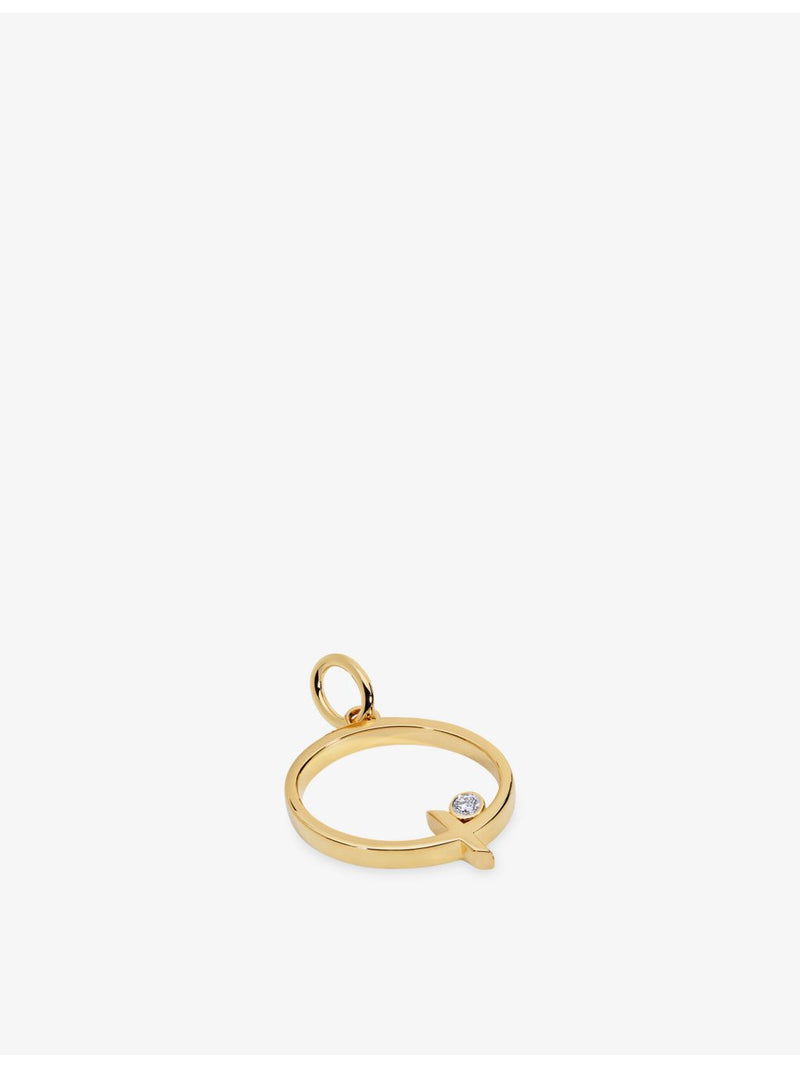 Monica Vinader initial Q lab-grown diamond pendant 18ct gold vermeil, UK version