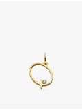 Monica Vinader initial Q lab-grown diamond pendant 18ct gold vermeil, UK version