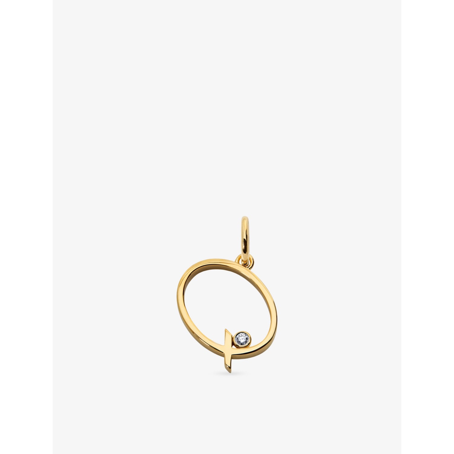 Monica Vinader initial Q lab-grown diamond pendant 18ct gold vermeil, UK version
