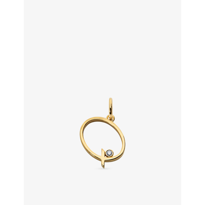 Monica Vinader initial Q lab-grown diamond pendant 18ct gold vermeil, UK version