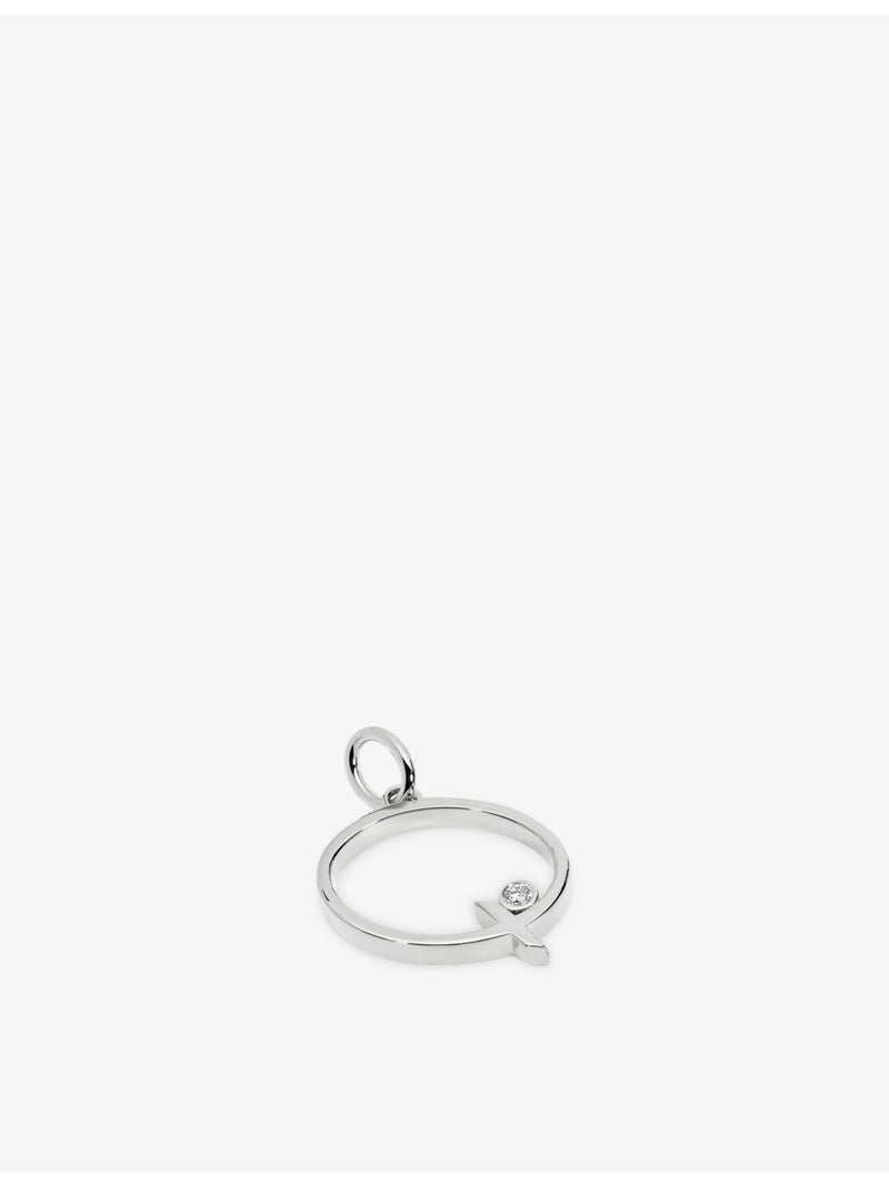 Monica Vinader initial P pendant, sterling silver lab-grown diamond, UK version