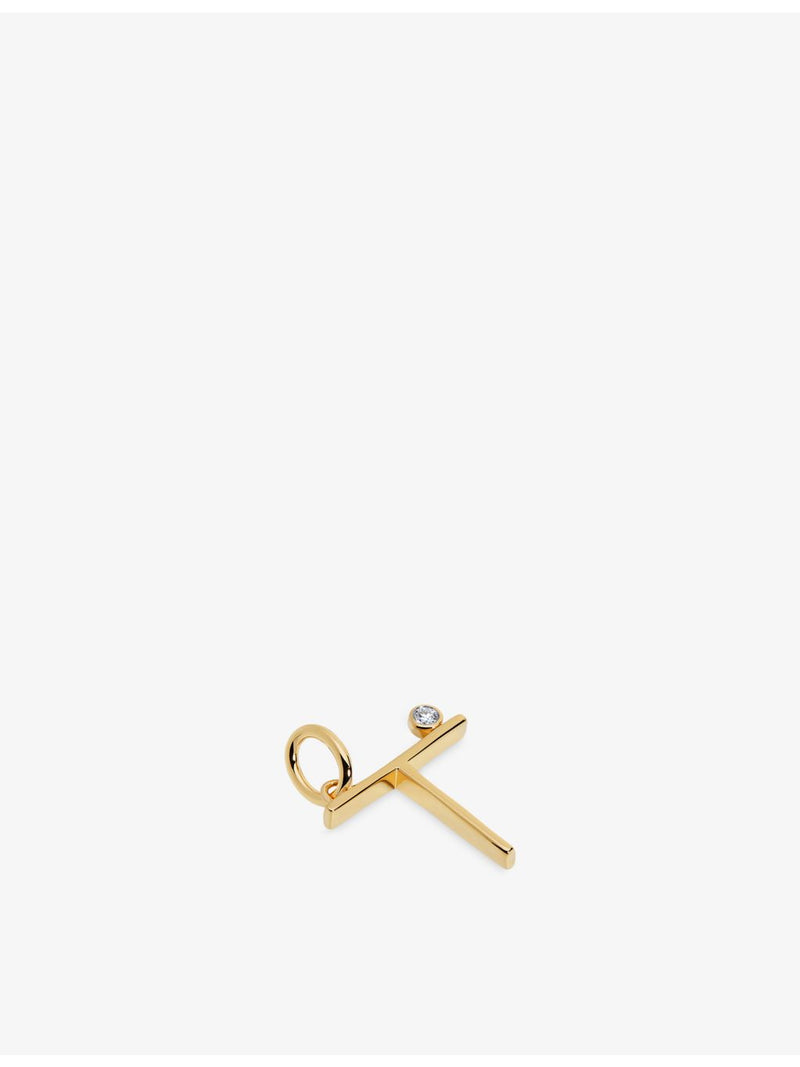 Monica Vinader initial T pendant with lab-grown diamond, 0.035ct - British product