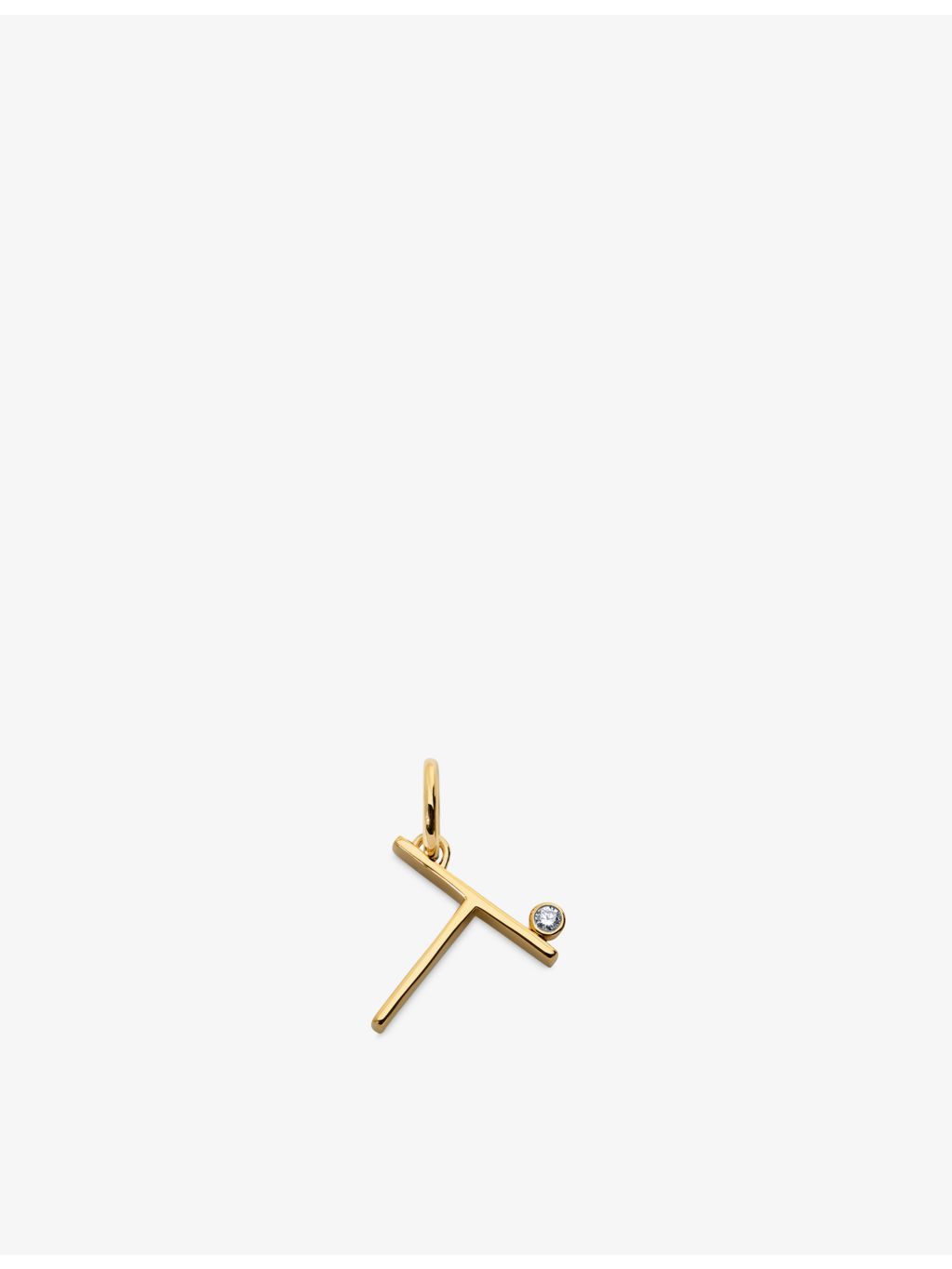 Monica Vinader initial T pendant with lab-grown diamond, 0.035ct - British product