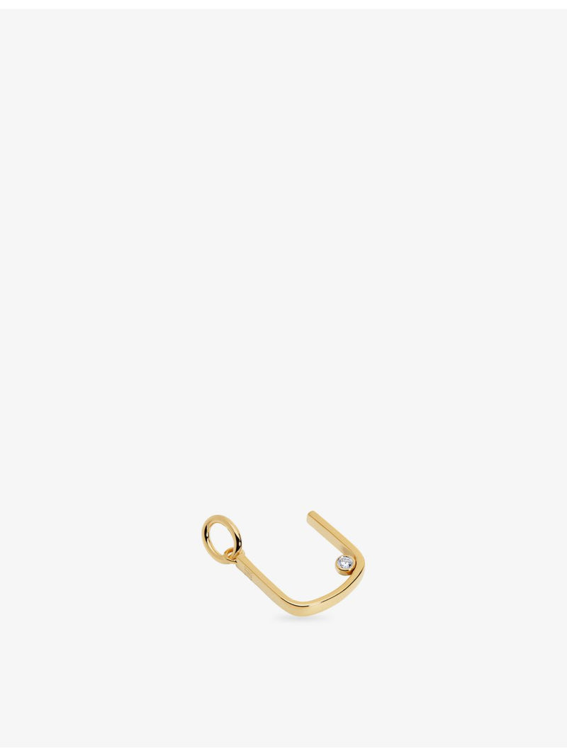 Monica Vinader gold vermeil initial U pendant with lab-grown diamond, UK version