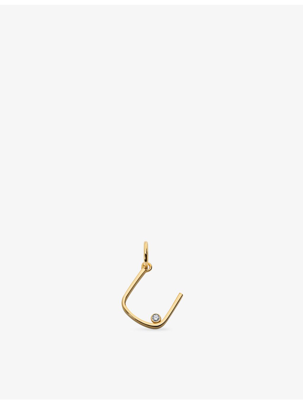 Monica Vinader gold vermeil initial U pendant with lab-grown diamond, UK version