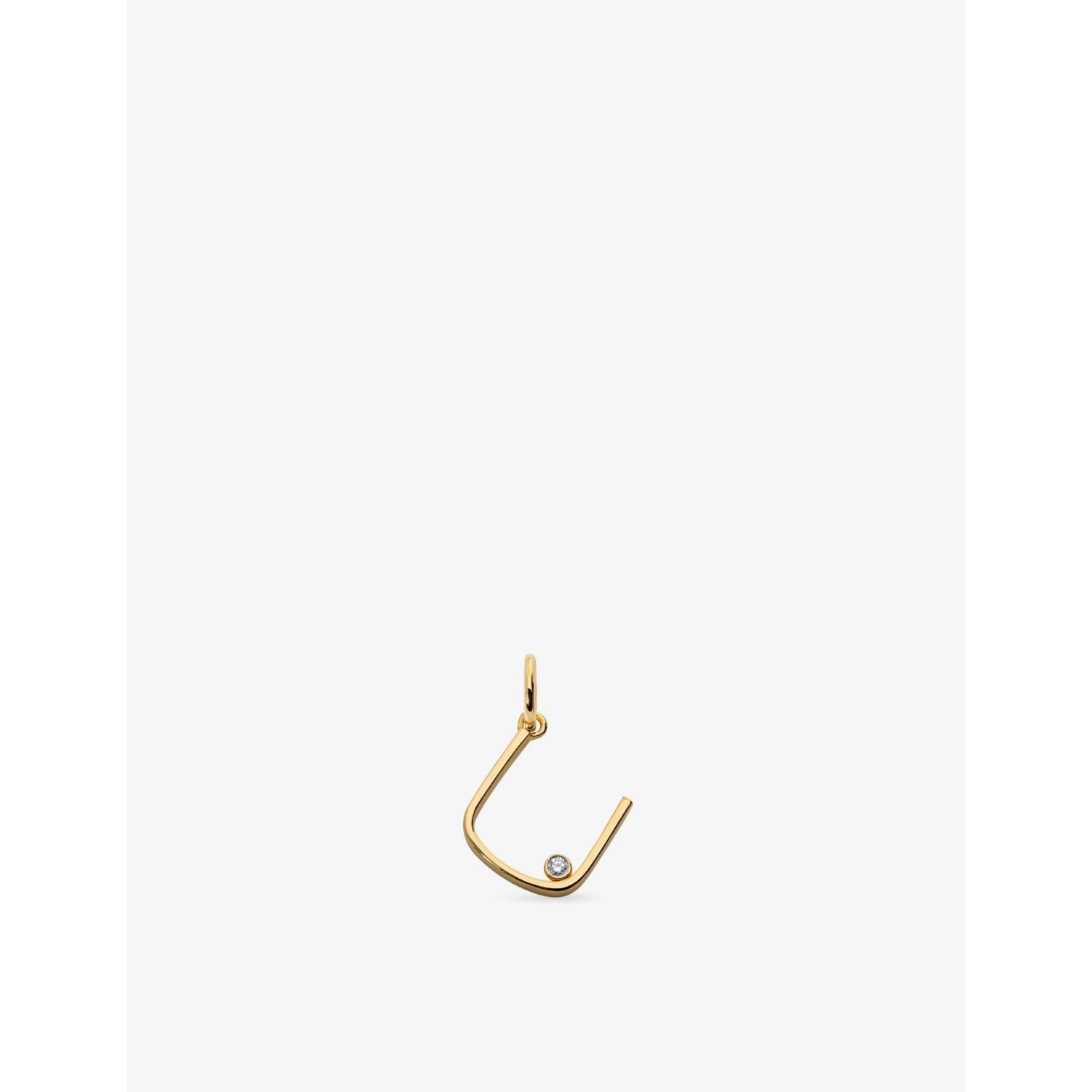 Monica Vinader gold vermeil initial U pendant with lab-grown diamond, UK version