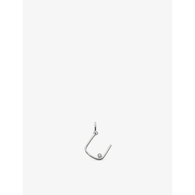 selfridges Monica Vinader Solitaire Diamond Initial U Sterling-Silver and 0.035ct Lab-Grown Diamond Pendant- Buy online at McGrocer