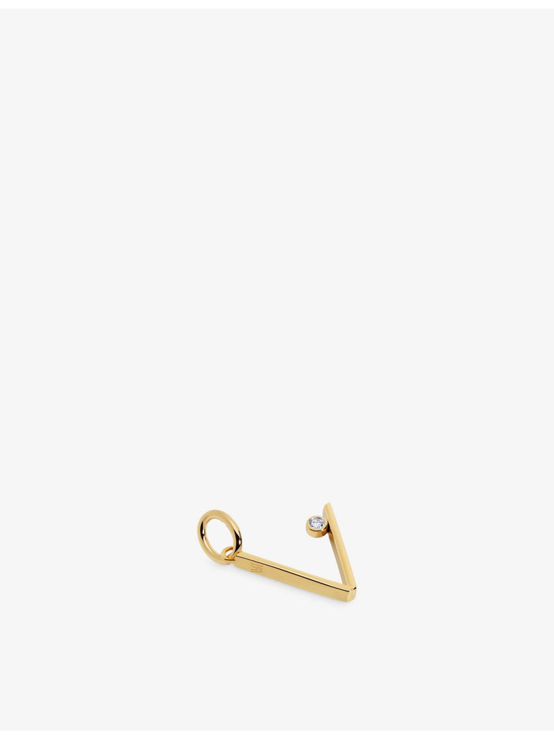 Monica Vinader initial V 0.035ct lab-grown diamond pendant, UK version
